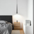Suspension LED géométrique en métal noir avec abat-jour en aluminium