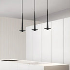 Suspension LED géométrique en métal noir avec abat-jour en aluminium