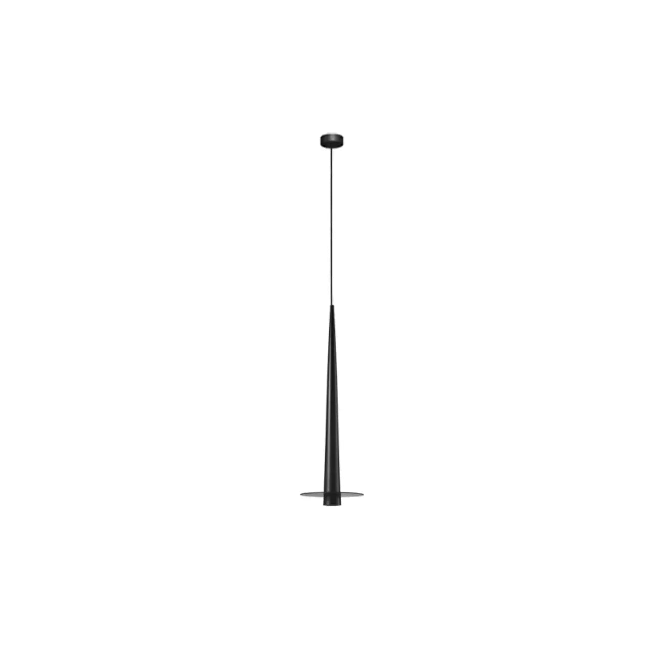Suspension LED géométrique en métal noir avec abat-jour en aluminium