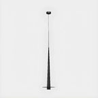 Suspension LED géométrique en métal noir avec abat-jour en aluminium