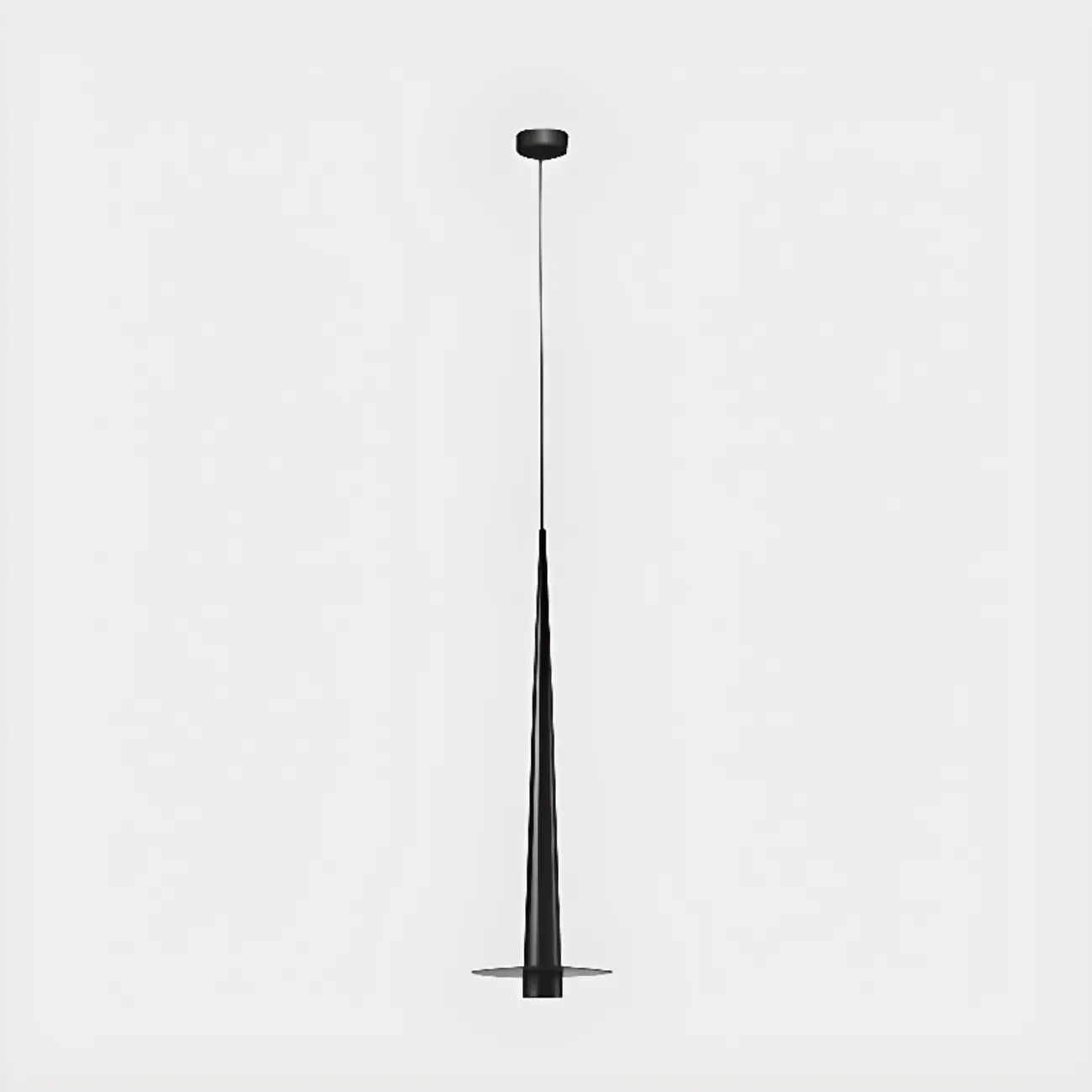 Suspension LED géométrique en métal noir avec abat-jour en aluminium