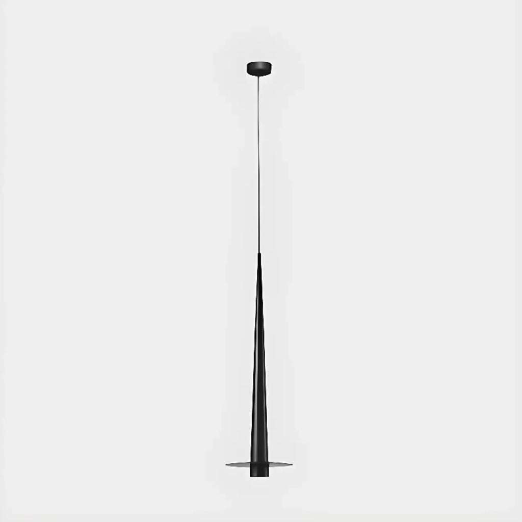 Suspension LED géométrique en métal noir avec abat-jour en aluminium