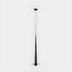 Suspension LED géométrique en métal noir avec abat-jour en aluminium