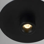 Suspension LED géométrique en métal noir avec abat-jour en aluminium