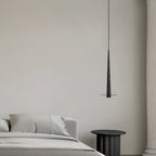 Suspension LED géométrique en métal noir avec abat-jour en aluminium