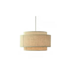 Suspension élégante en tissu beige à plusieurs couches pour salle à manger