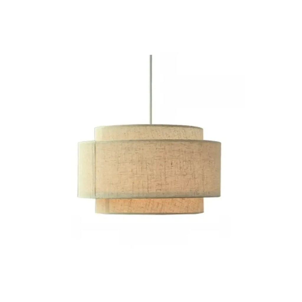 Suspension élégante en tissu beige à plusieurs couches pour salle à manger