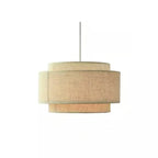 Suspension élégante en tissu beige à plusieurs couches pour salle à manger
