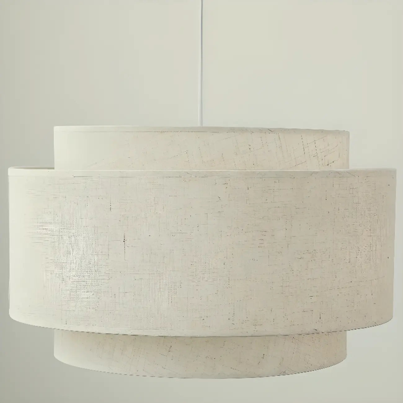Suspension élégante en tissu beige à plusieurs couches pour salle à manger