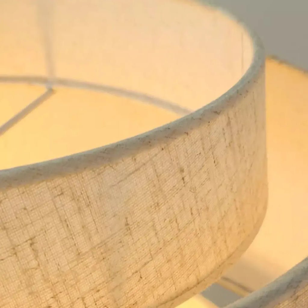Suspension élégante en tissu beige à plusieurs couches pour salle à manger