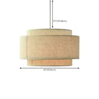 Suspension élégante en tissu beige à plusieurs couches pour salle à manger
