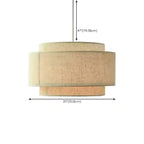 Suspension élégante en tissu beige à plusieurs couches pour salle à manger
