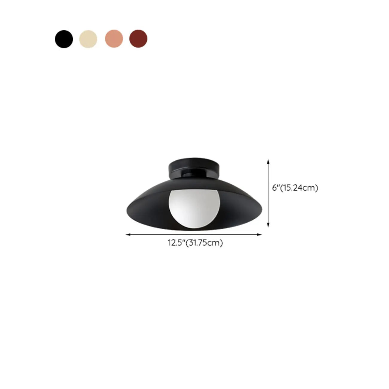 Plafonnier semi-encastré moderne en métal beige, mini dôme