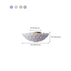 Plafonnier rond doré à abat-jour floral moderne en verre