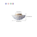 Plafonnier rond doré à abat-jour floral moderne en verre
