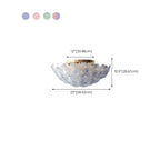 Plafonnier rond doré à abat-jour floral moderne en verre