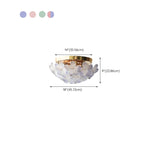 Plafonnier rond doré à abat-jour floral moderne en verre