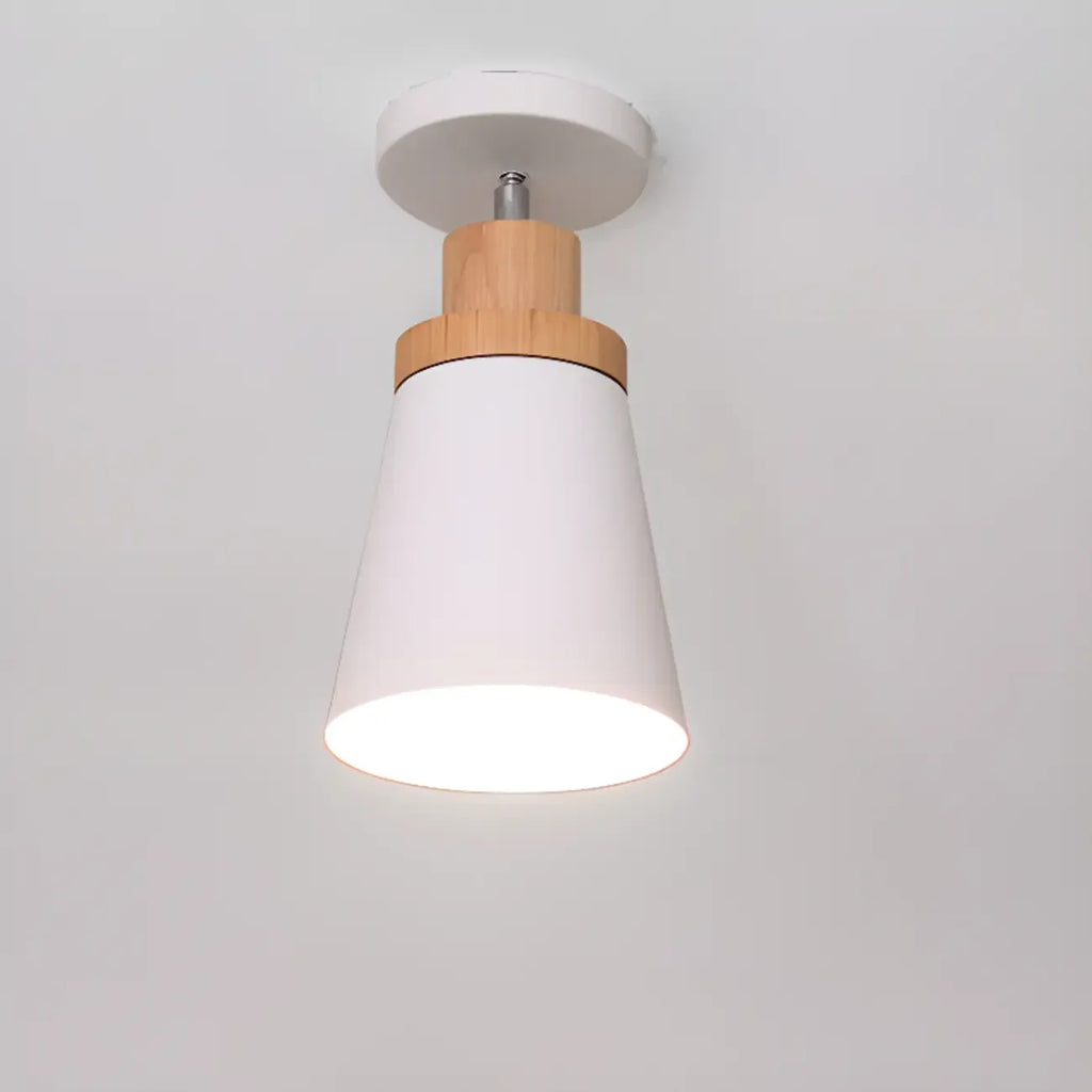 Plafonnier semi-encastré moderne cylindrique en fer vert