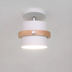 Plafonnier semi-encastré moderne cylindrique en fer vert