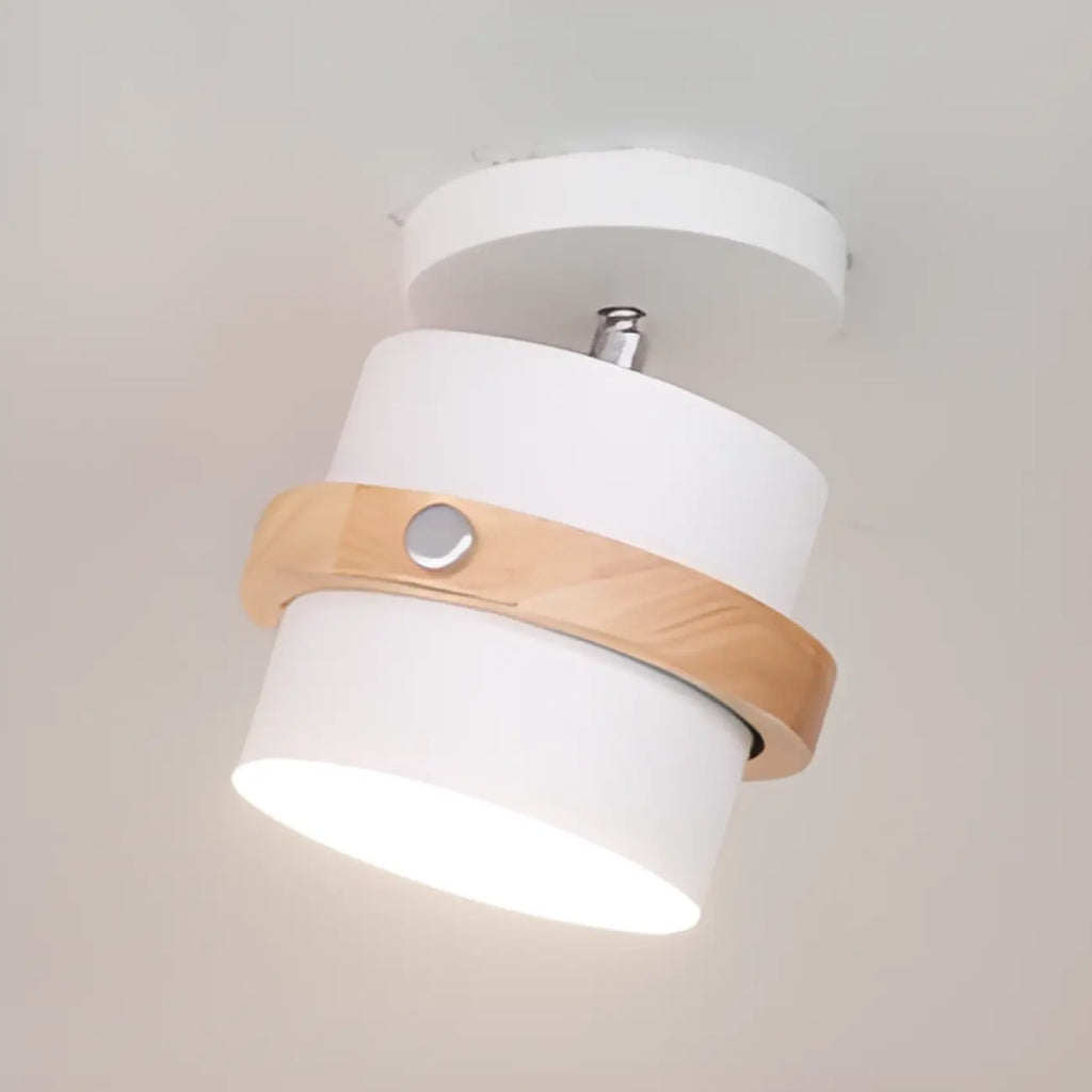 Plafonnier semi-encastré moderne cylindrique en fer vert