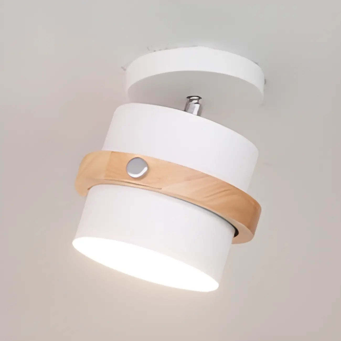 Plafonnier semi-encastré moderne cylindrique en fer vert