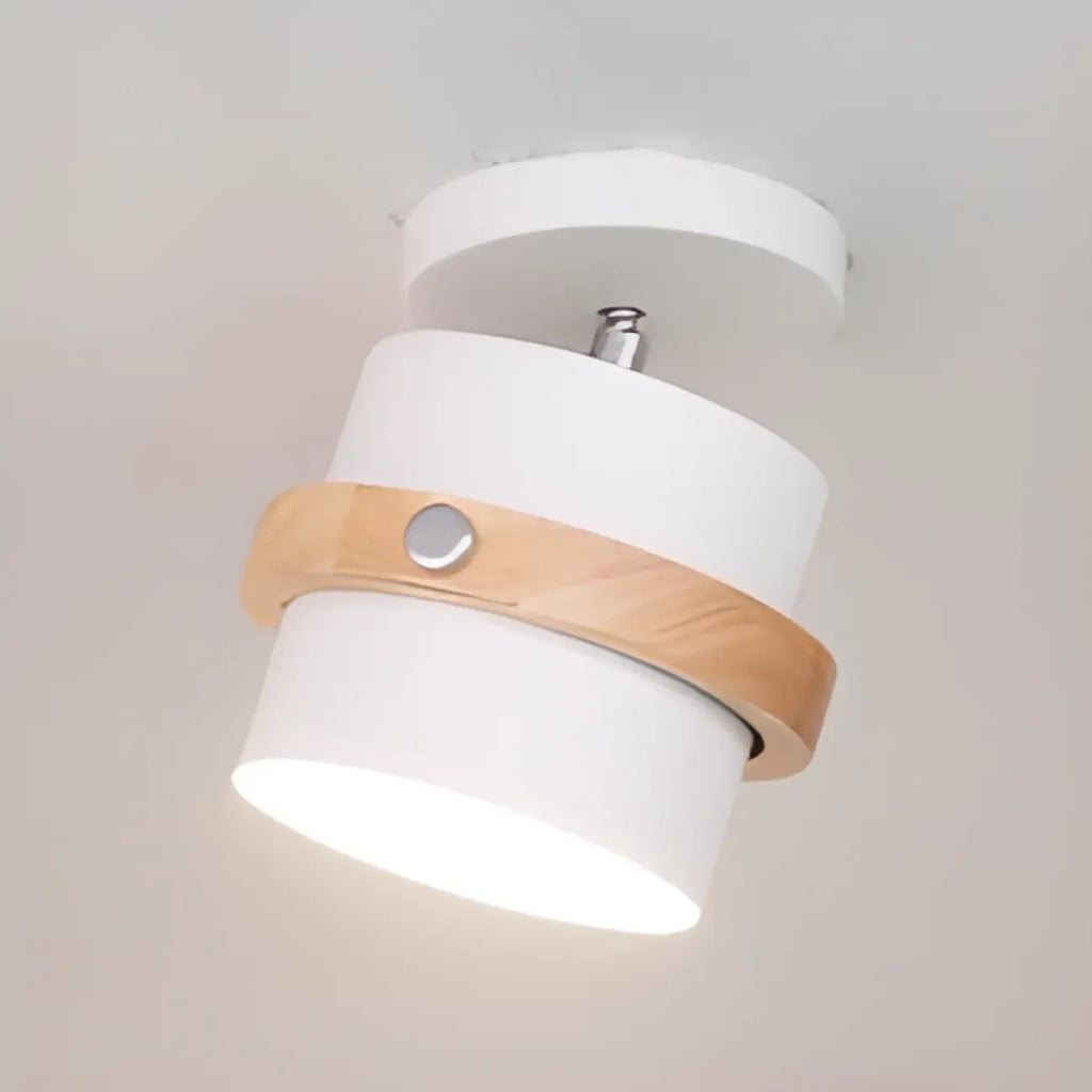 Plafonnier semi-encastré moderne cylindrique en fer vert