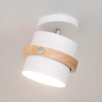 Plafonnier semi-encastré moderne cylindrique en fer vert