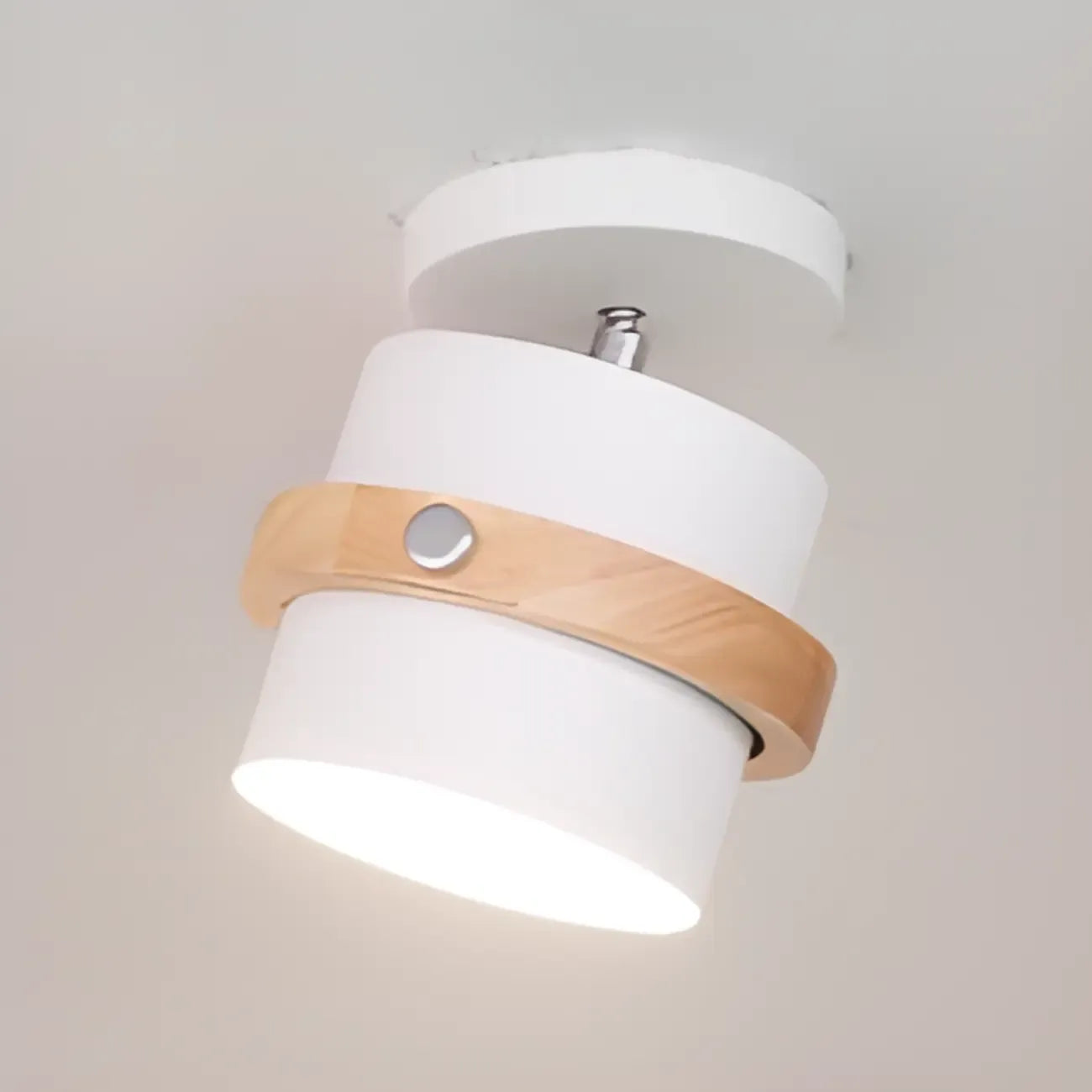 Plafonnier semi-encastré moderne cylindrique en fer vert