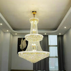 Lampadario regolabile Grand Gold con cristalli trasparenti