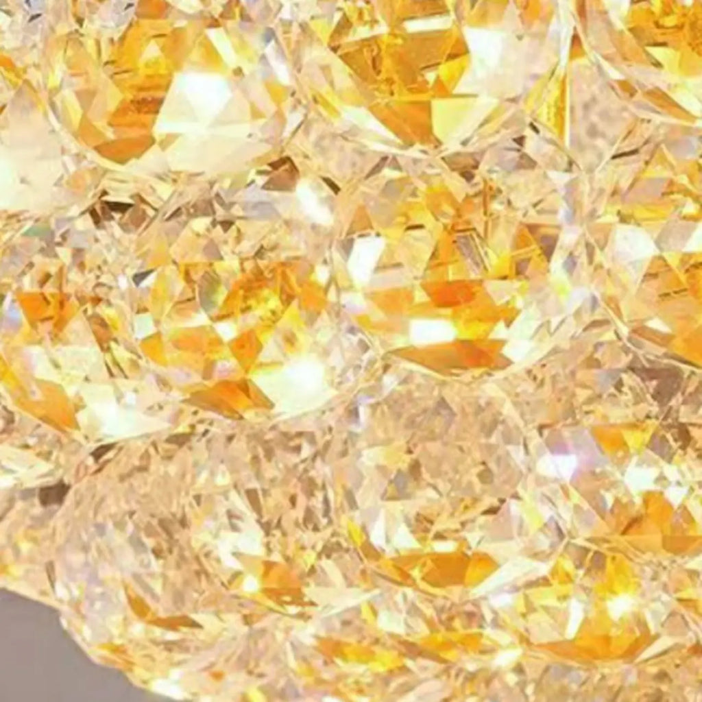 Lampadario regolabile Grand Gold con cristalli trasparenti