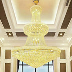 Lampadario regolabile Grand Gold con cristalli trasparenti