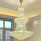 Lampadario regolabile Grand Gold con cristalli trasparenti