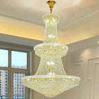 Lampadario regolabile Grand Gold con cristalli trasparenti