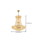 Lampadario regolabile Grand Gold con cristalli trasparenti