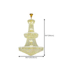 Lampadario regolabile Grand Gold con cristalli trasparenti