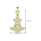 Lampadario regolabile Grand Gold con cristalli trasparenti