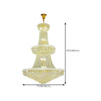 Lampadario regolabile Grand Gold con cristalli trasparenti