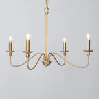 Lampadario classico a candelabro dorato regolabile in altezza