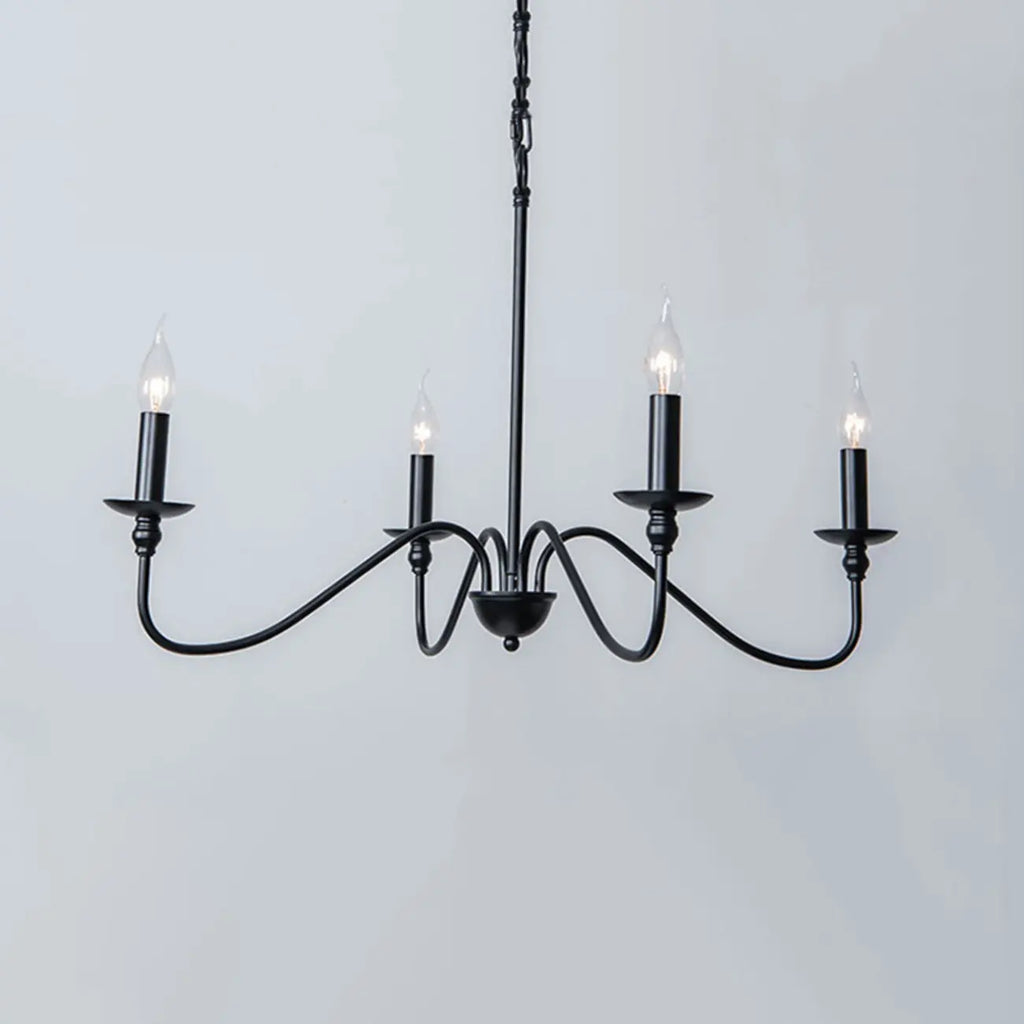 Lampadario classico a candelabro dorato regolabile in altezza