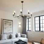 Lampadario classico a candelabro dorato regolabile in altezza