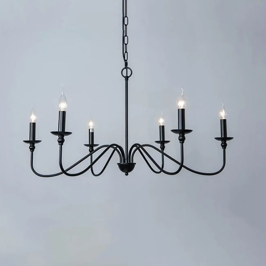 Lampadario classico a candelabro dorato regolabile in altezza