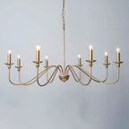 Lampadario classico a candelabro dorato regolabile in altezza