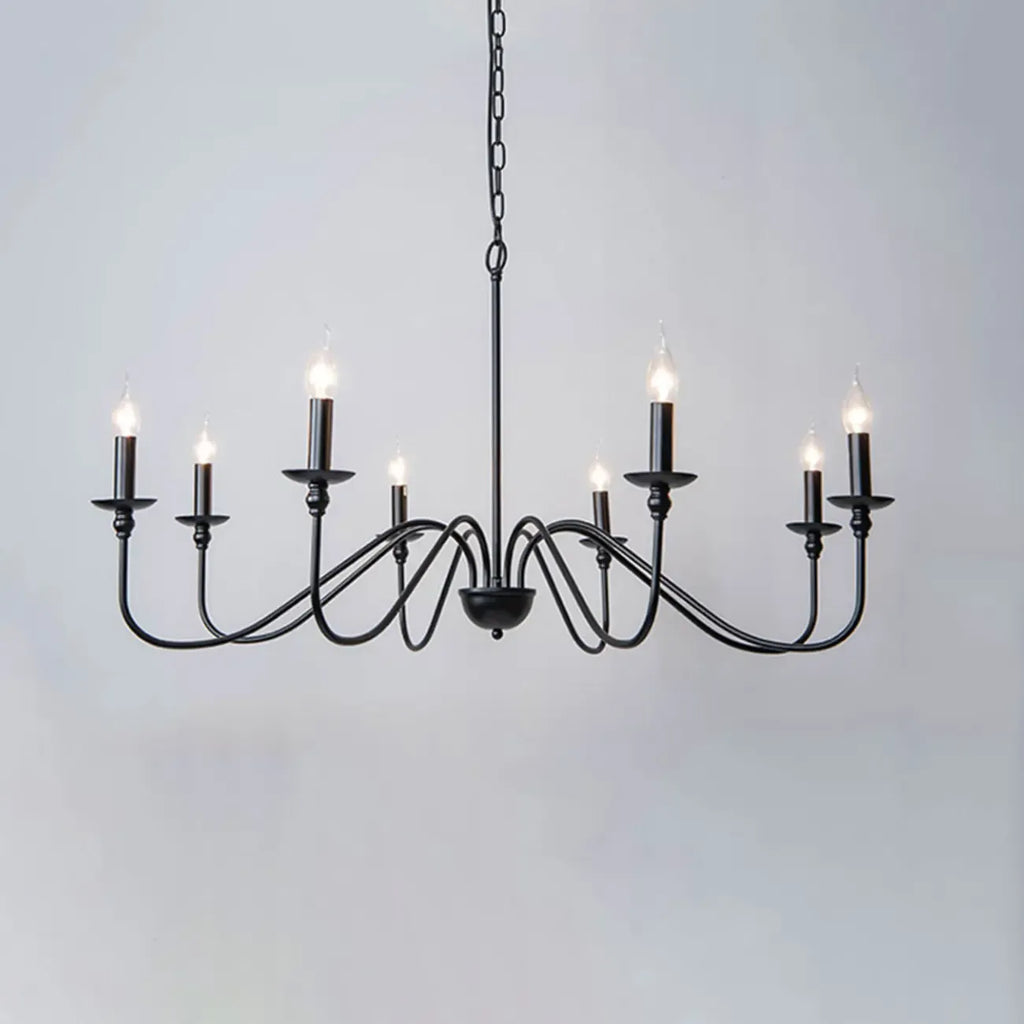 Lampadario classico a candelabro dorato regolabile in altezza