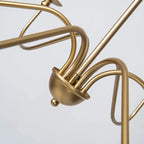 Lampadario classico a candelabro dorato regolabile in altezza