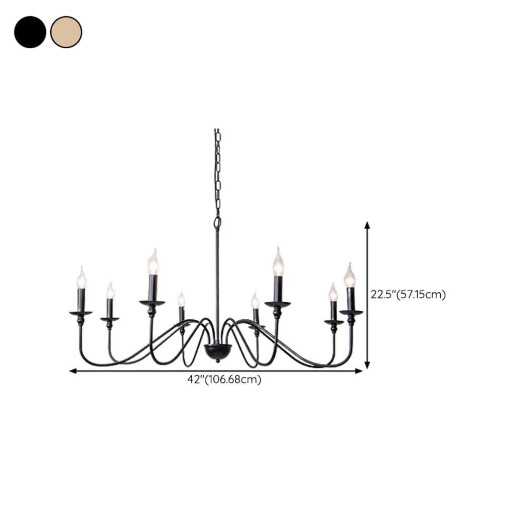 Lampadario classico a candelabro dorato regolabile in altezza