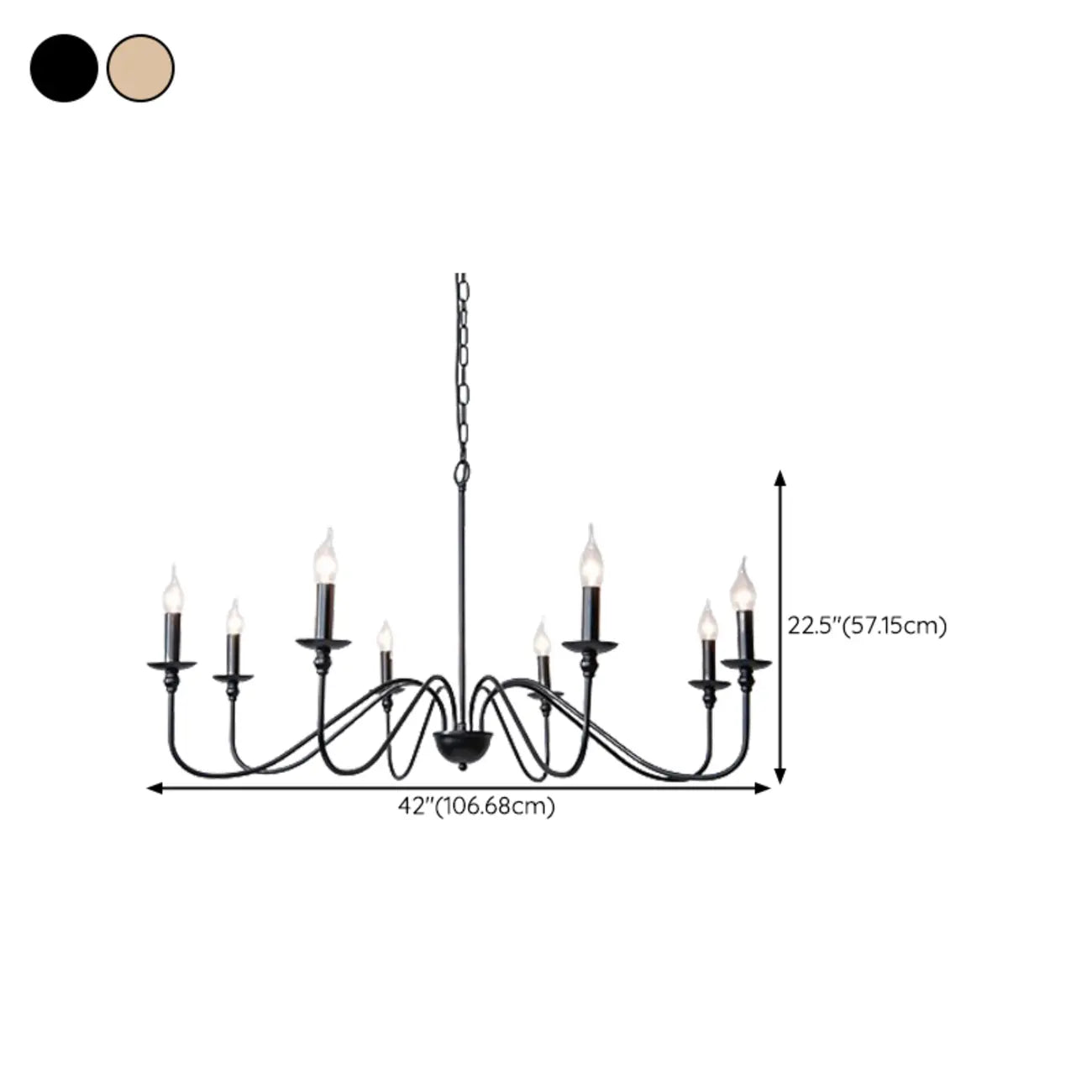 Lampadario classico a candelabro dorato regolabile in altezza