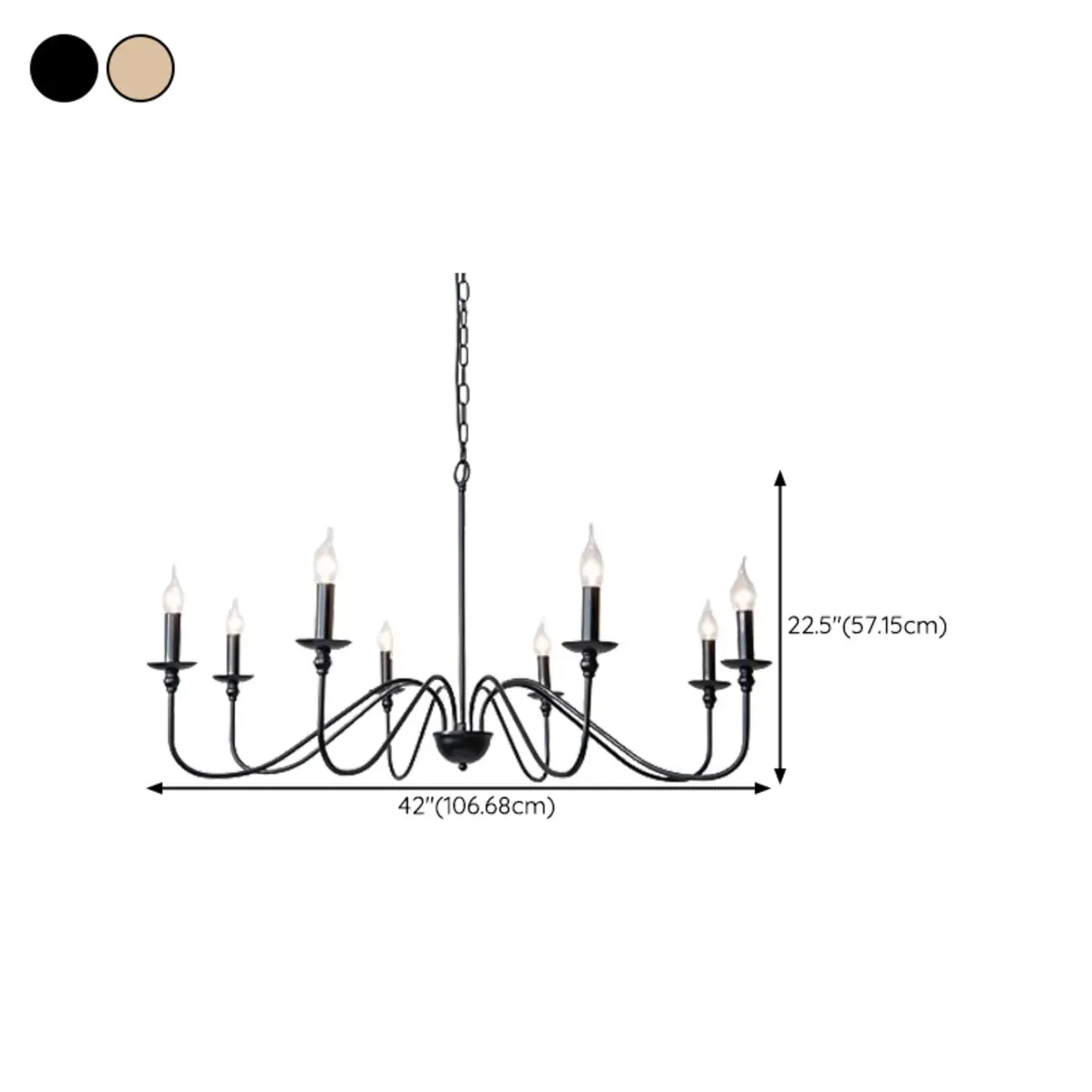 Lampadario classico a candelabro dorato regolabile in altezza