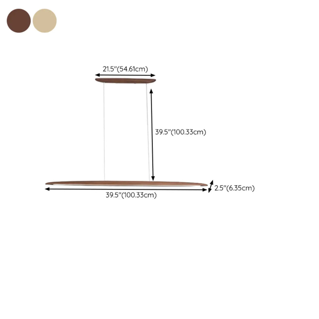 Suspension moderne à LED dimmable et réglable en bois pour îlot central