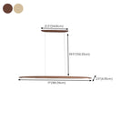 Suspension moderne à LED dimmable et réglable en bois pour îlot central