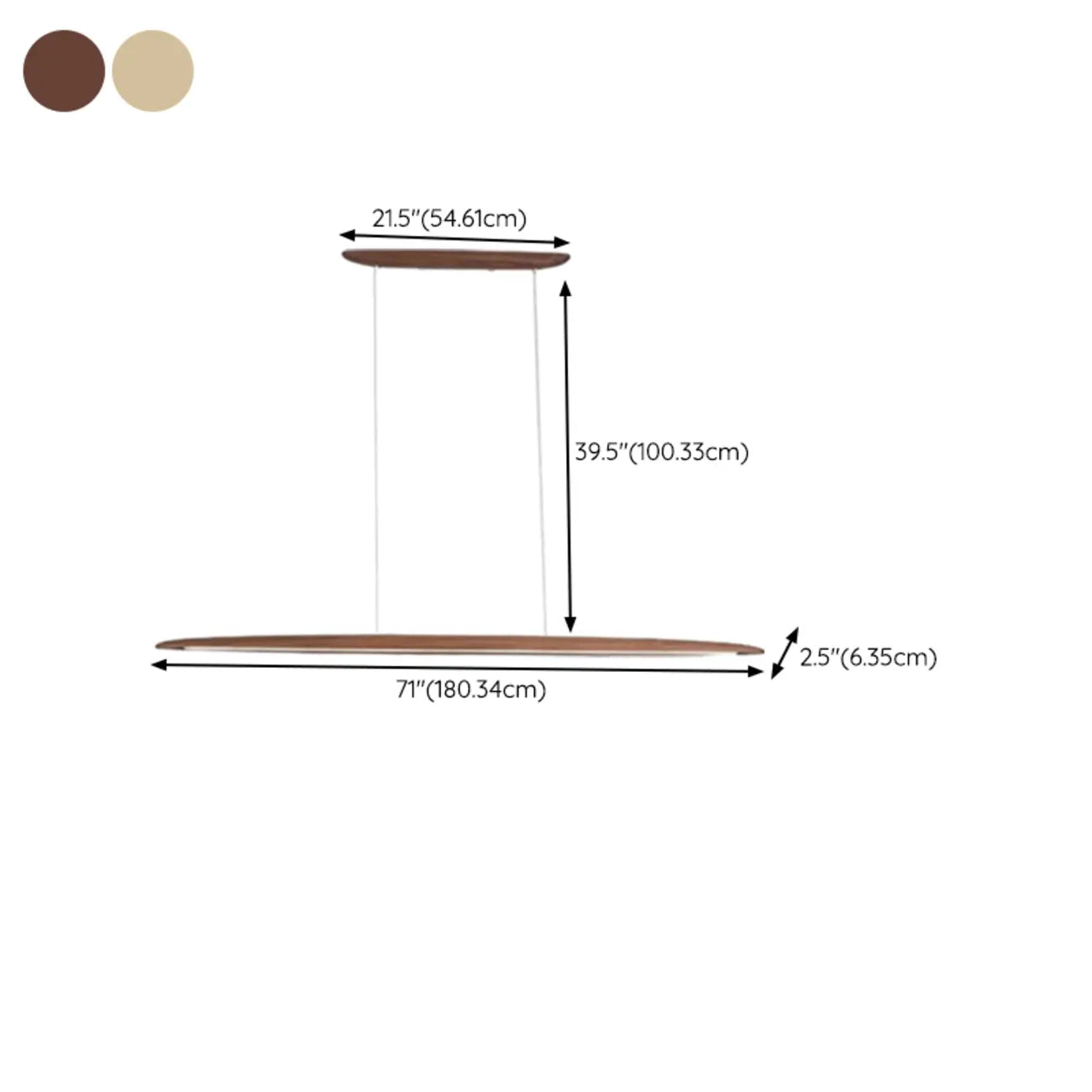 Suspension moderne à LED dimmable et réglable en bois pour îlot central
